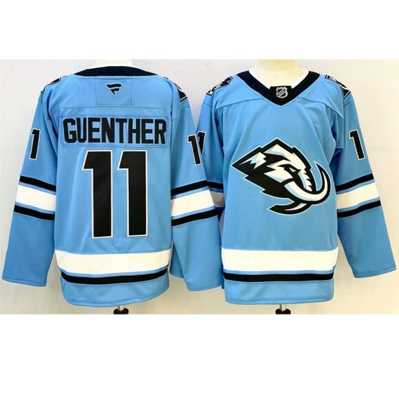 Mens Dylan Guenther Blue Stitched Jersey